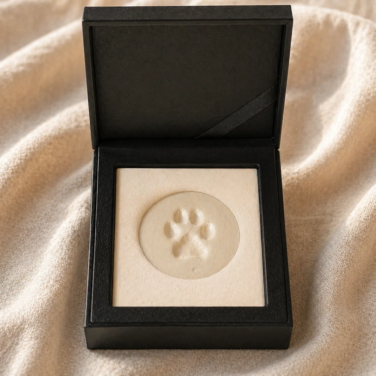 Clay paw print memorial